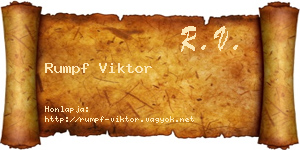 Rumpf Viktor névjegykártya